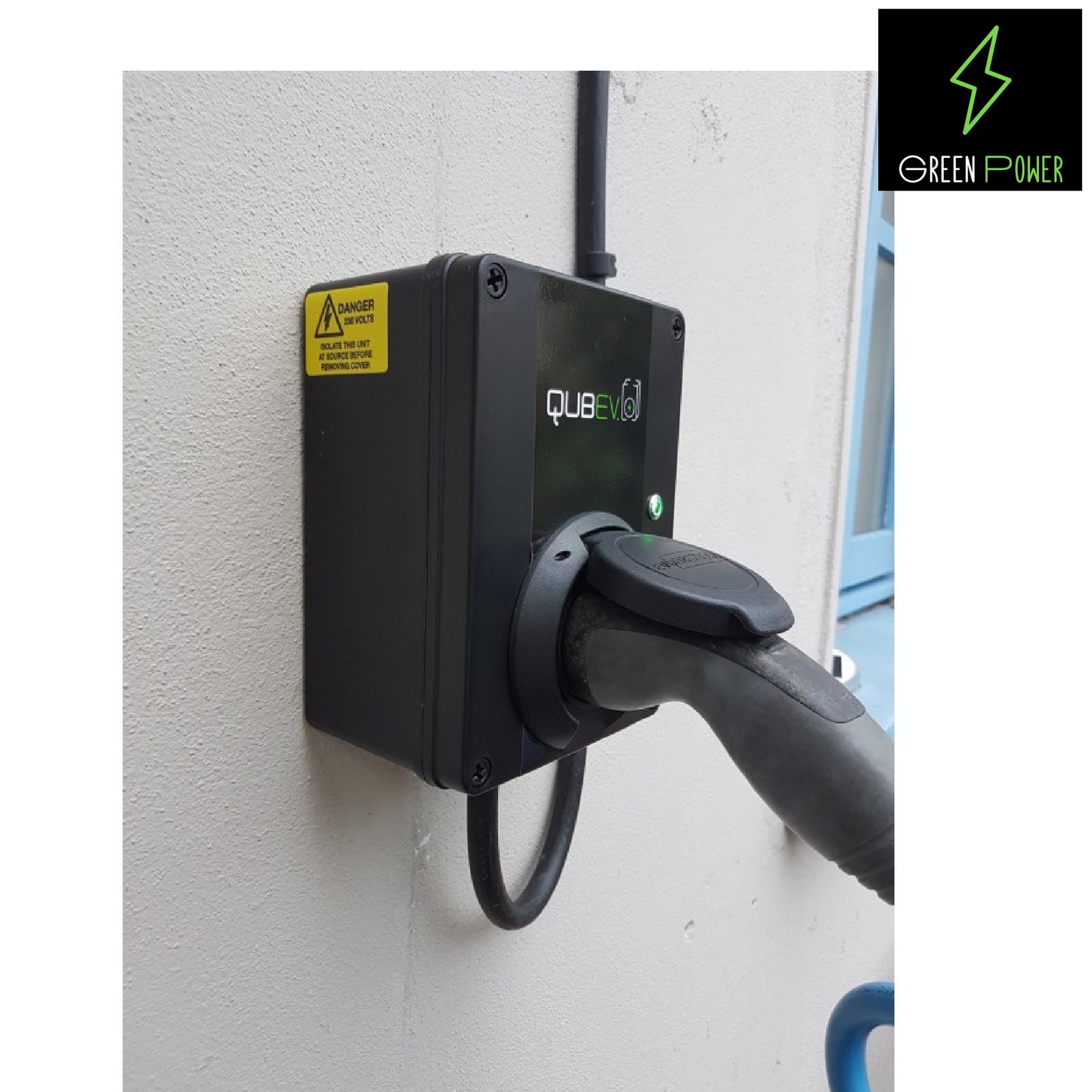 Borne de recharge QUBEV triphasée jusqu'à 32 AMP et 22 Kw