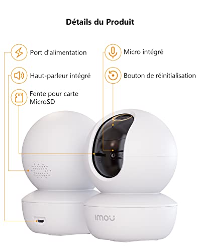 Imou Caméra Surveillance WiFi Intérieur 360°  Compatible Alexa